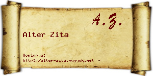 Alter Zita névjegykártya