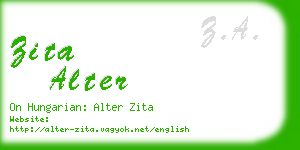 zita alter business card